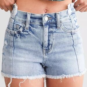 Flying Monkey Los Angeles Denim Shorts High Rise Stretch Distressed 25